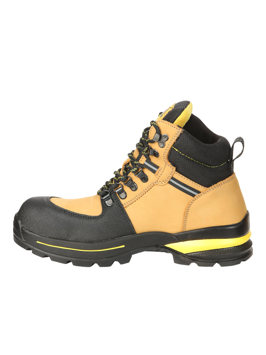 ProCliff Men’s Steel Toe Work Shoes with Laces - Made in Mexico - Nubuck Honey 45285 — view 4