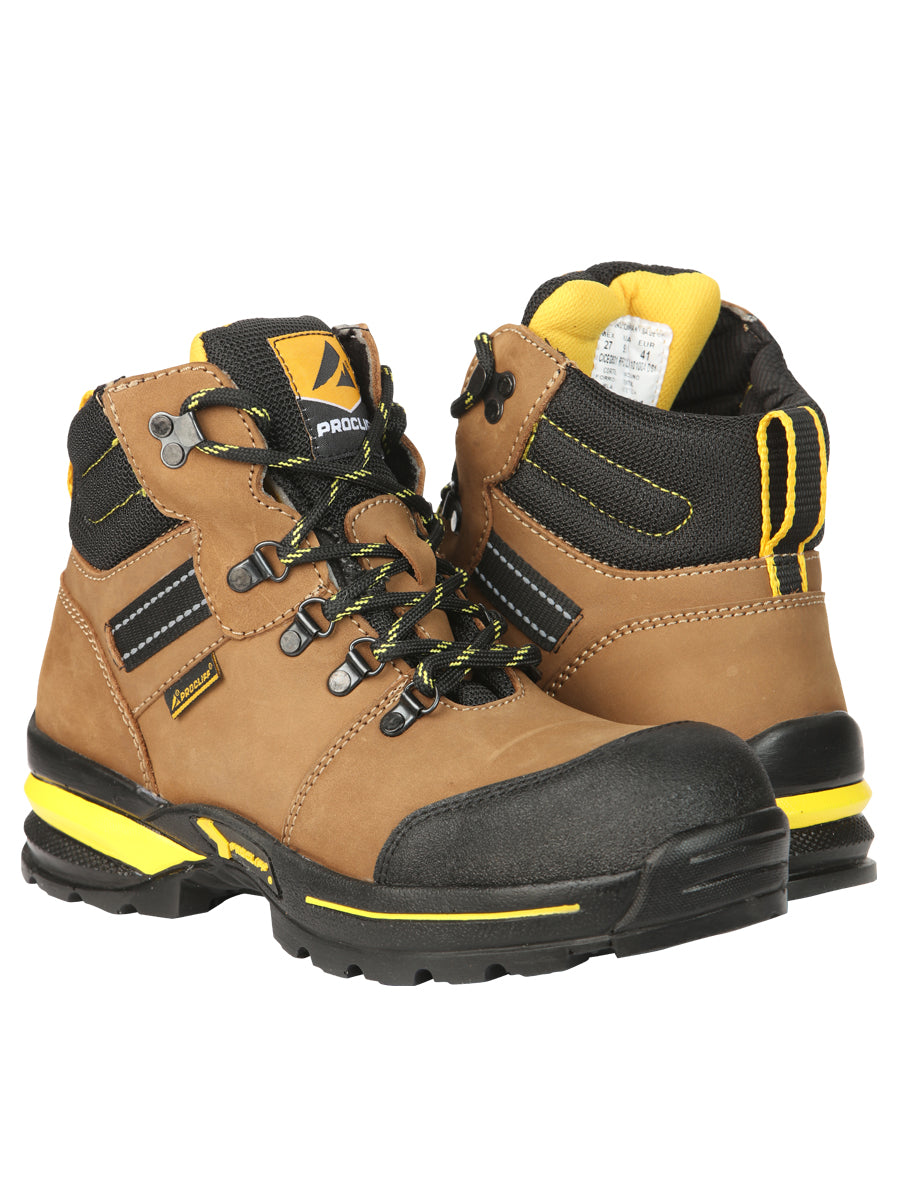 ProCliff Men’s Steel Toe Lace-up Work Shoes - Made in Mexico - Nubuck Maple 45287 — view 3