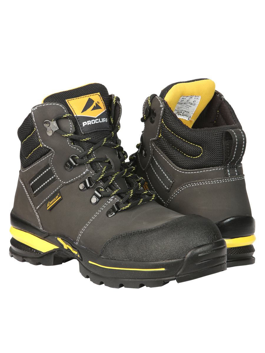 ProCliff Men’s Steel Toe Lace-up Work Shoes - Made in Mexico - Nubuck Grey 45288 — view 3