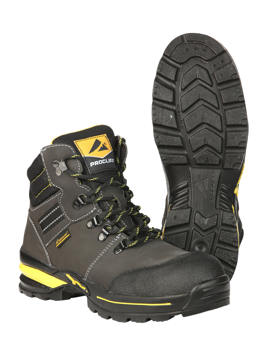 ProCliff Men’s Steel Toe Lace-up Work Shoes - Made in Mexico - Nubuck Grey 45288 — view 4