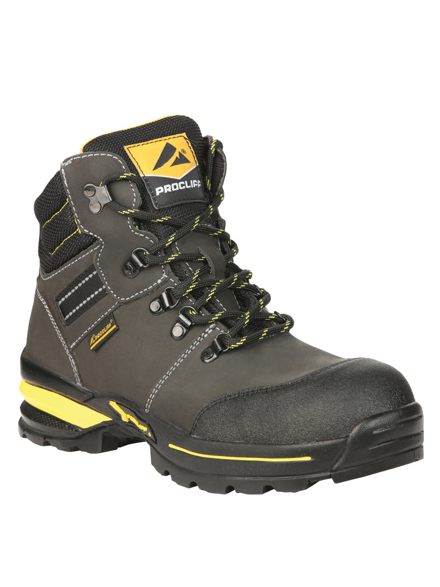 ProCliff Men’s Steel Toe Lace-up Work Shoes - Made in Mexico - Nubuck Grey 45288 — view 2