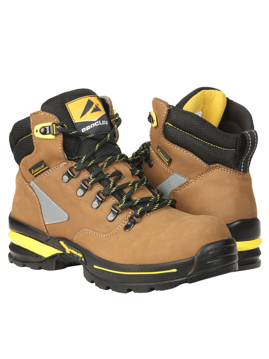 ProCliff Men’s Steel Toe Lace-up Work Shoes - Made in Mexico - Nubuck Maple 45289 — view 3
