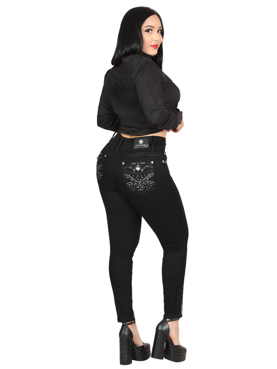 Centenario Hip-Up Skinny Denim Jeans - Black 45318 — view 3