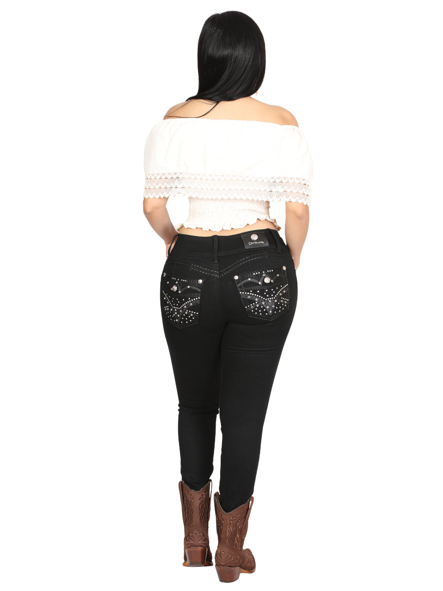 Centenario Hip-Up Skinny Denim Jeans - Black 45318 — view 4