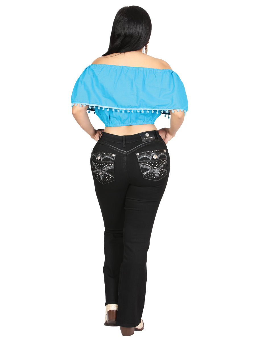 Centenario Hip-Up Bootcut Denim Jeans - Black 45319 — view 4
