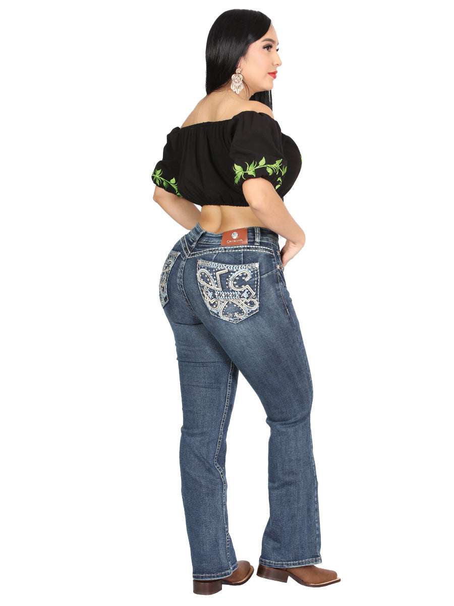 Centenario Hip-Up Bootcut Denim Jeans - Dark Blue 45321 — view 3