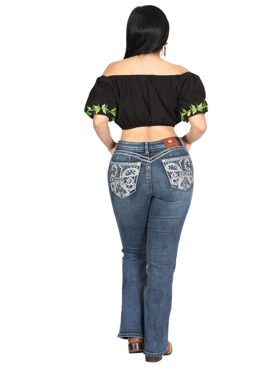 Centenario Hip-Up Bootcut Denim Jeans - Dark Blue 45321 — view 4