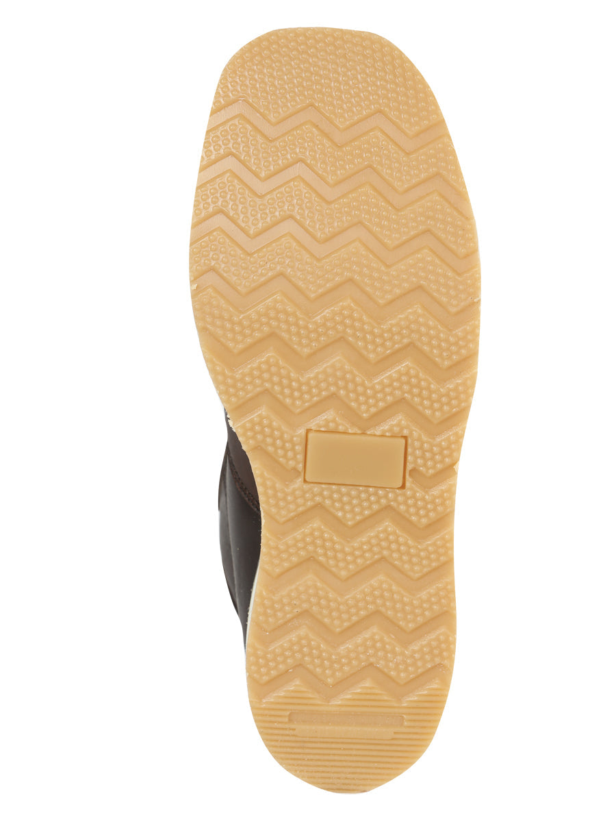 Sefeni Men’s Double Zipper Shoe Crazy Leather -Choco 45395 — view 3