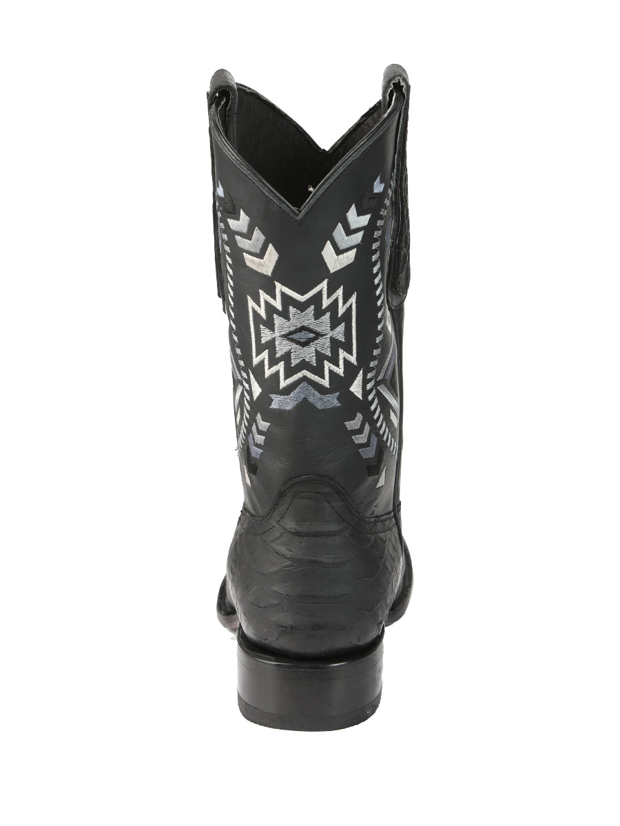 El General Men’s Black Python Imitation Rodeo Boots 45398 — view 6