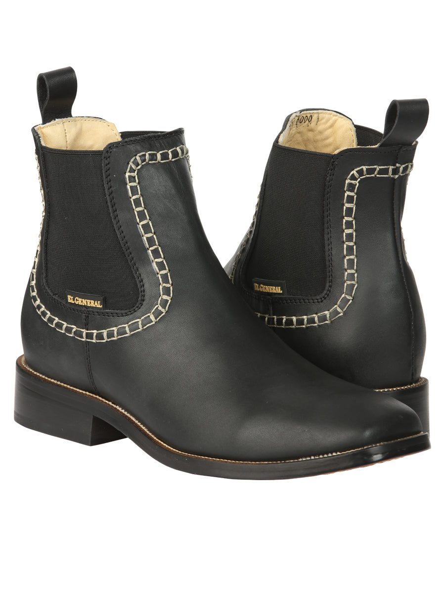 El General Men’s Leather Ankle Boots - Black 45420 — view 2