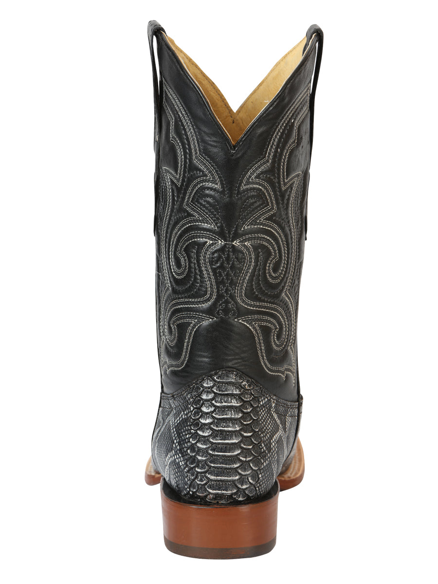 El General Men’s Python Imitation Rodeo Boots - Gray 45432 — view 3