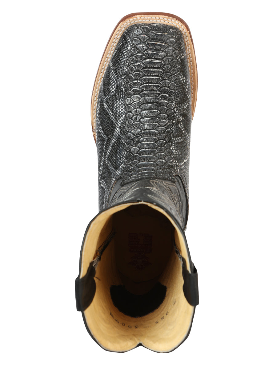 El General Men’s Python Imitation Rodeo Boots - Gray 45432 — view 4