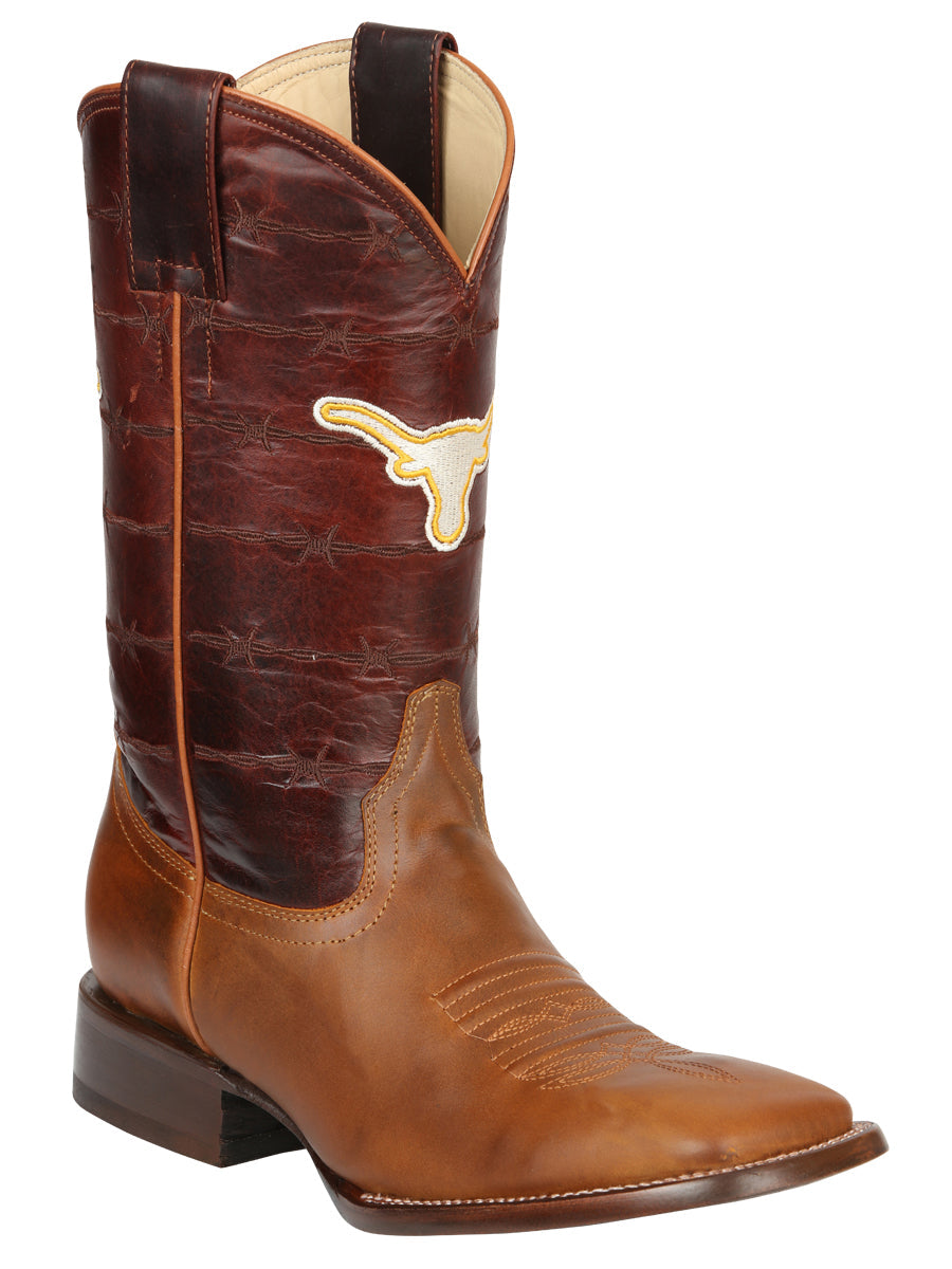 Jar Boots Men's Leather Cowboy Boots - Made in Mexico - Cognac Brown 45476 — view 2