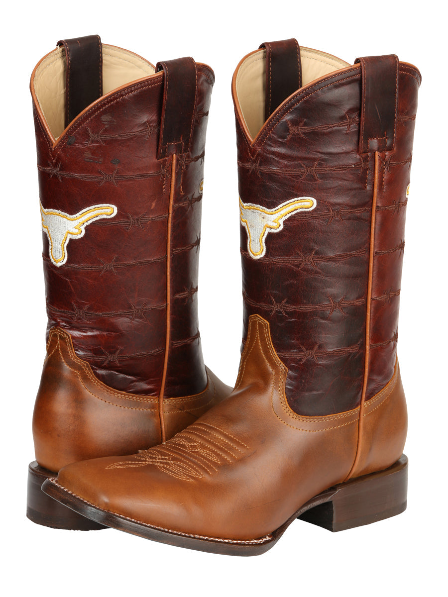 Jar Boots Men's Leather Cowboy Boots - Made in Mexico - Cognac Brown 45476 — view 3