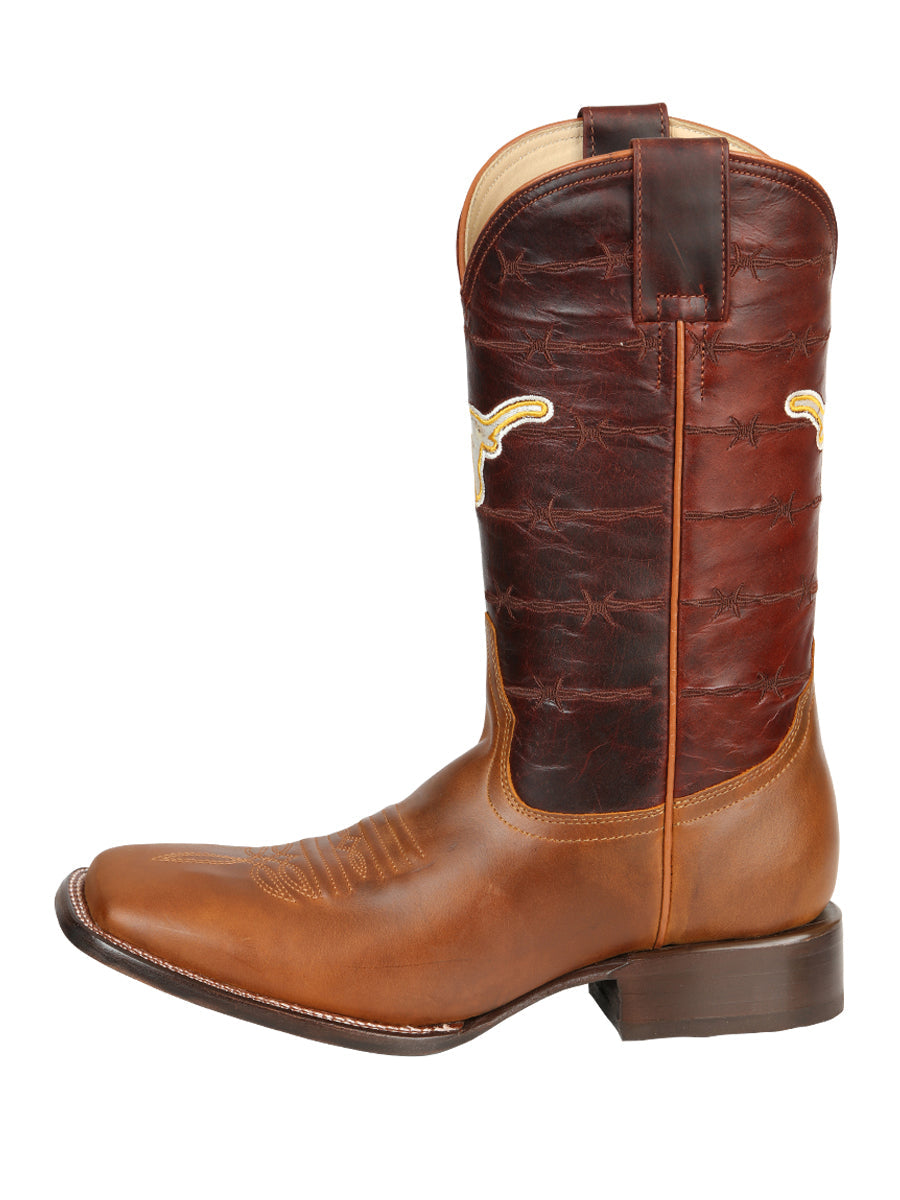 Jar Boots Men's Leather Cowboy Boots - Made in Mexico - Cognac Brown 45476 — view 5