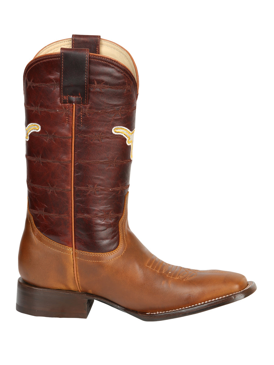 Jar Boots Men's Leather Cowboy Boots - Made in Mexico - Cognac Brown 45476 — view 6