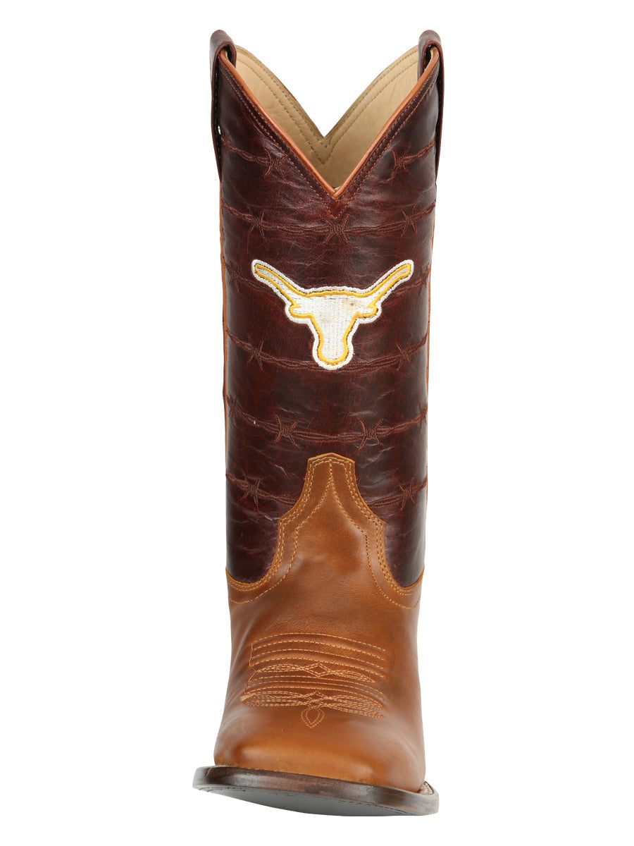 Jar Boots Men's Leather Cowboy Boots - Made in Mexico - Cognac Brown 45476 — view 7