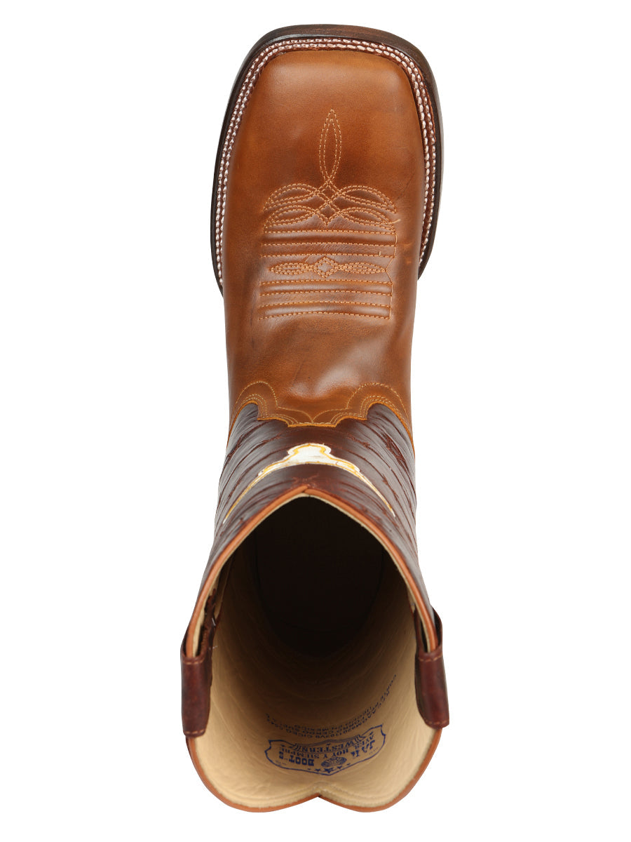 Jar Boots Men's Leather Cowboy Boots - Made in Mexico - Cognac Brown 45476 — view 9