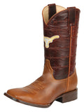 Jar Boots Men's Leather Cowboy Boots - Made in Mexico - Cognac Brown 45476