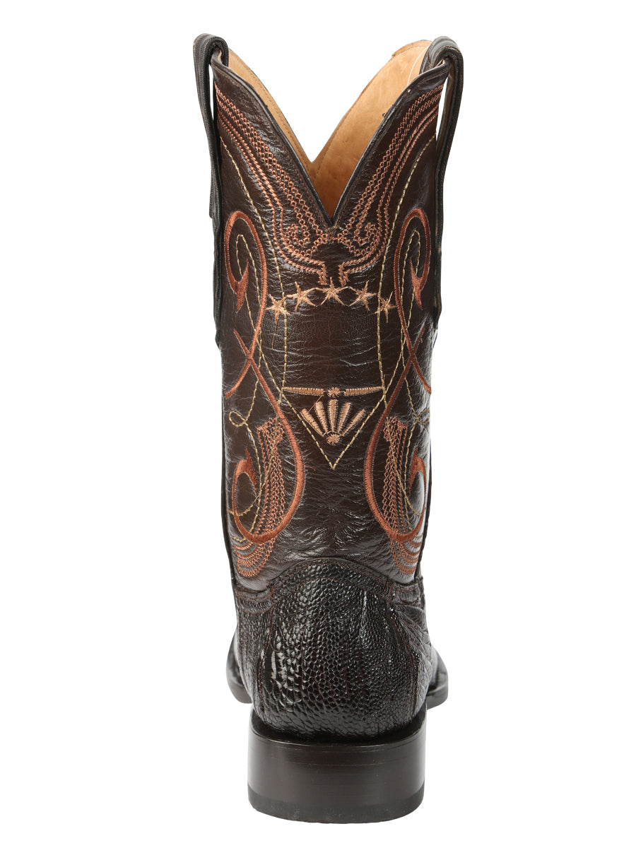 El General Men's Exotic Ostrich Leg Cowboy Boots - Brown 45511 — view 3