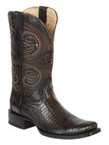 El General Men’s Exotic Lizard Cowboy Boots – Brown – Style 45513