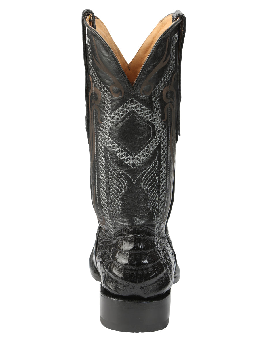El General Men's Exotic Caiman Belly Cowboy Boots - Black 45518 — view 3