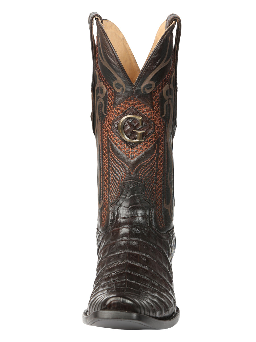 El General Men's Exotic Caiman Belly Cowboy Boots - Brown 45519 — view 4