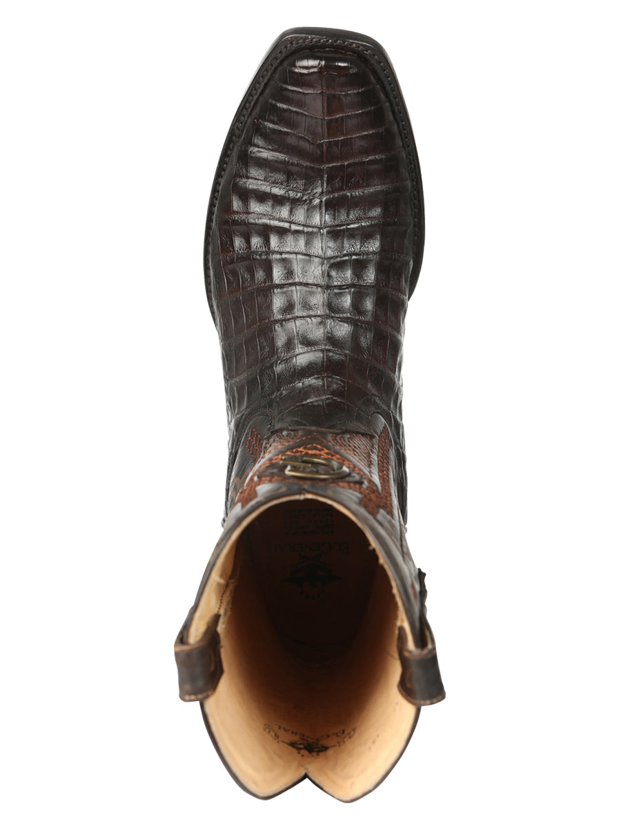 El General Men's Exotic Caiman Belly Cowboy Boots - Brown 45519 — view 6