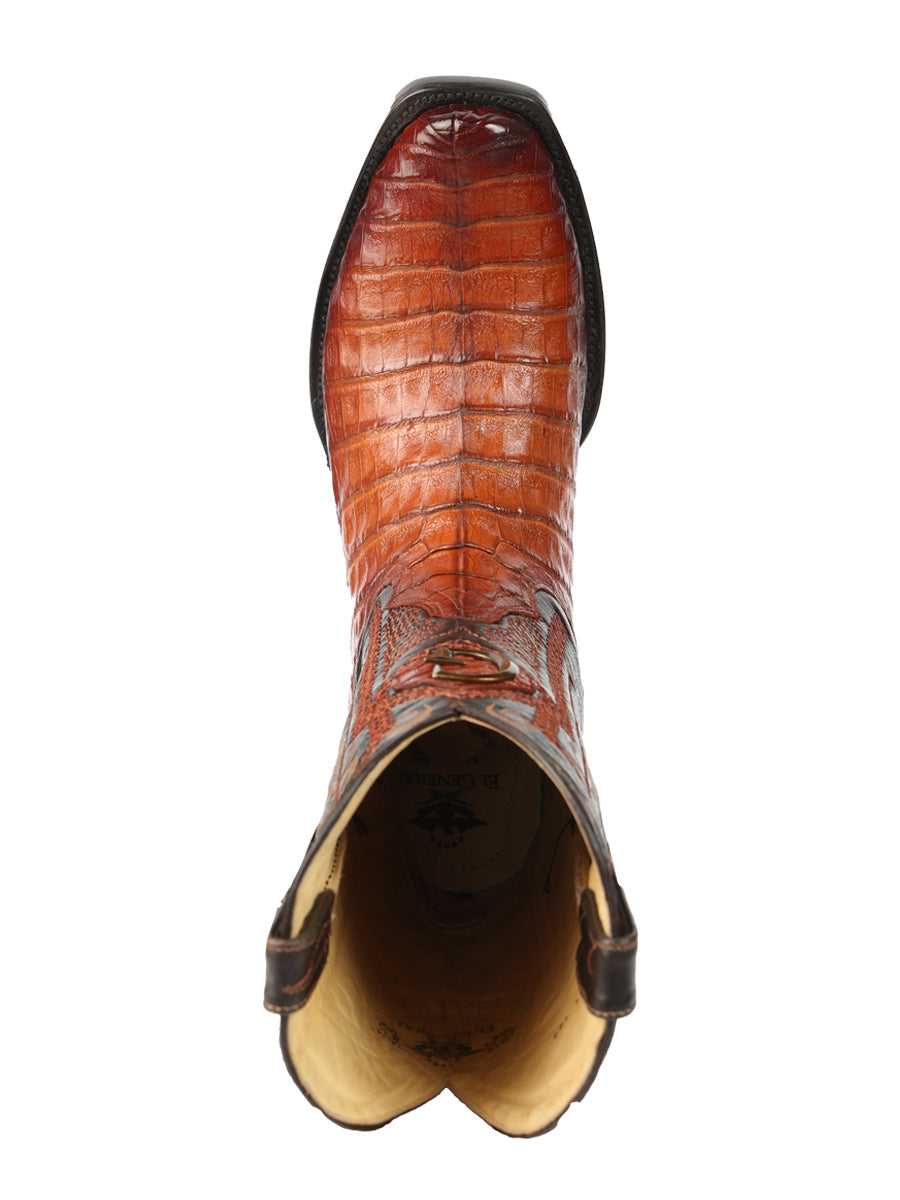 El General Men's Exotic Caiman Belly Cowboy Boots - Cognac 45520 — view 4