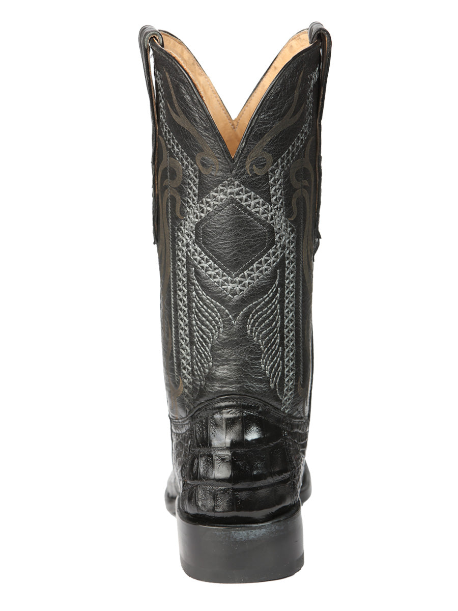 El General Men's Exotic Caiman Nuca Cowboy Boots - Black 45521 — view 3