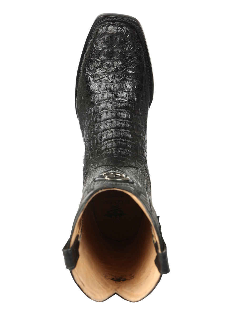 El General Men's Exotic Caiman Nuca Cowboy Boots - Black 45521 — view 4