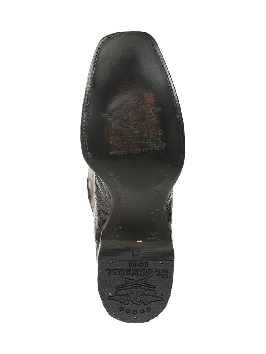 El General Men's Exotic Hornback Caiman Cowboy Boots - Brown 45522 — view 5