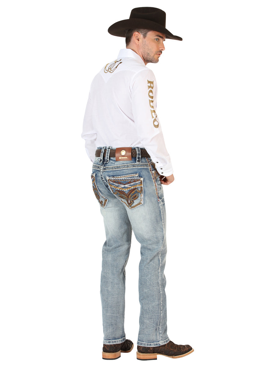 Centenario GOLD Men's Premium Denim Boot Cut Pants - Dark Blue 45530 — view 2