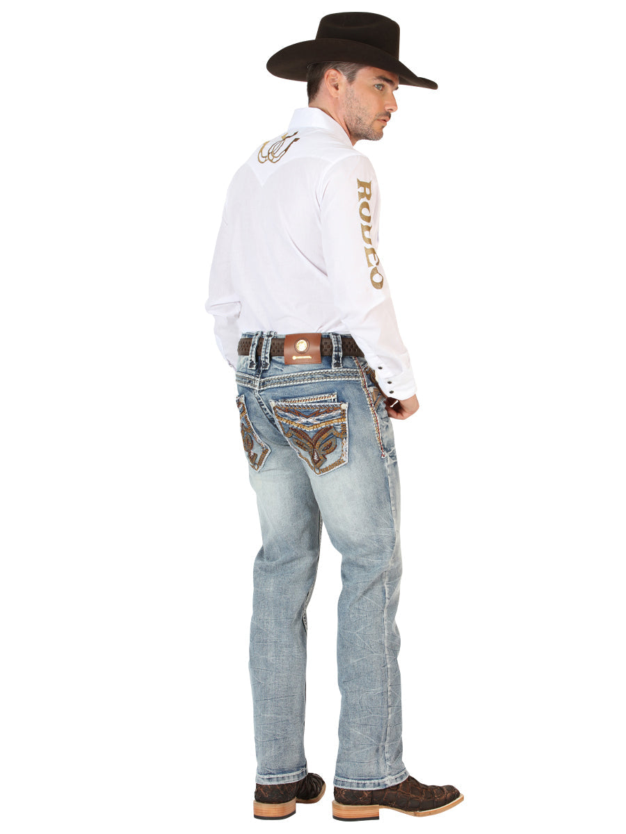 Centenario GOLD Men's Premium Denim Boot Cut Pants - Dark Blue 45530 — view 3