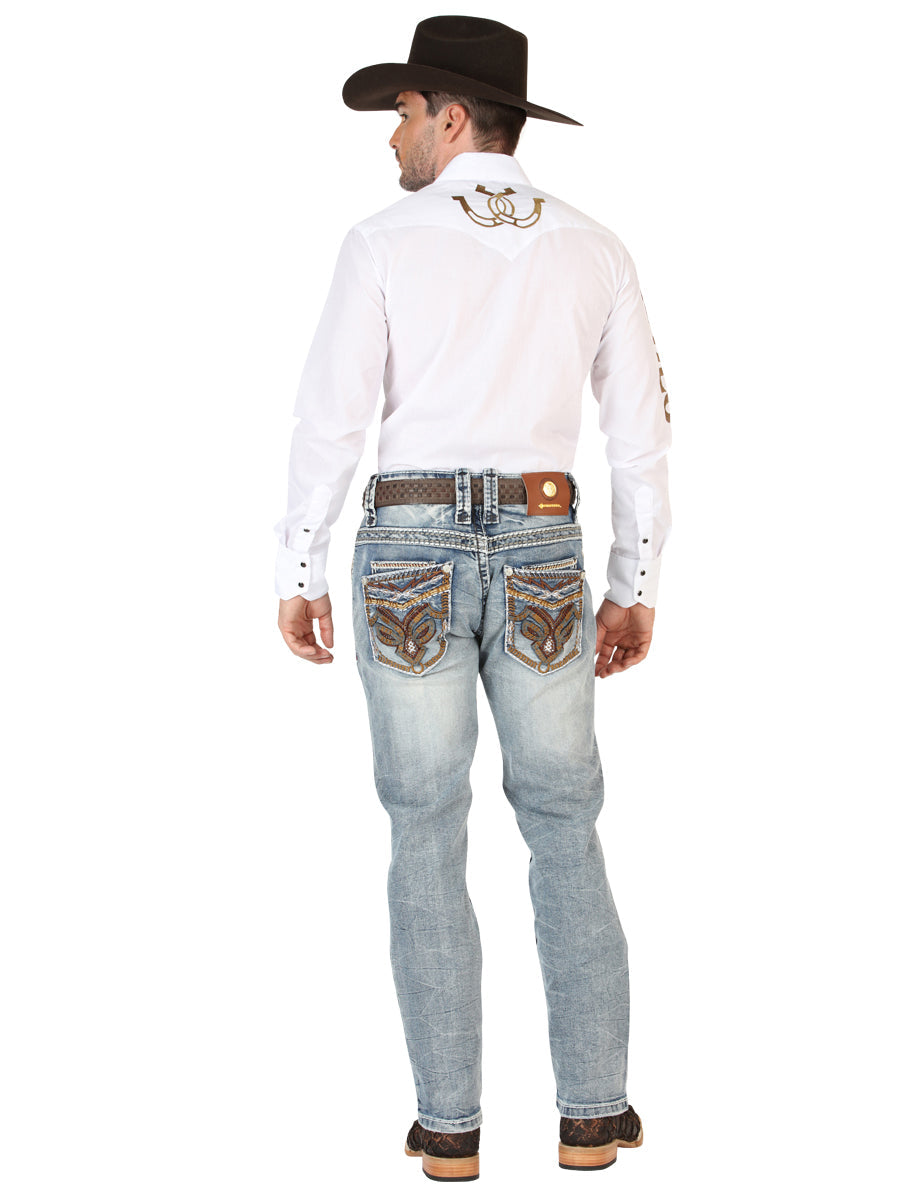Centenario GOLD Men's Premium Denim Boot Cut Pants - Dark Blue 45530 — view 4