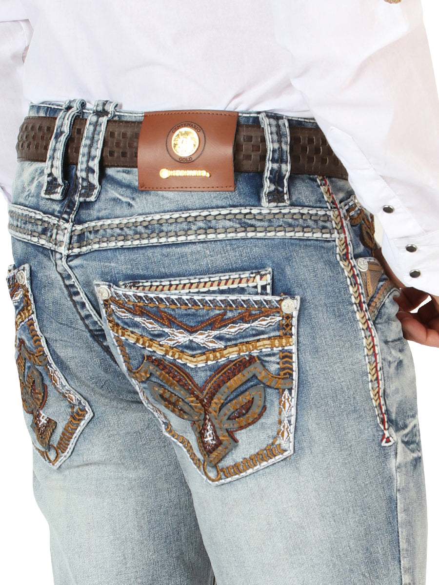 Centenario GOLD Men's Premium Denim Boot Cut Pants - Dark Blue 45530 — view 5
