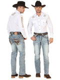 Centenario GOLD Men's Premium Denim Boot Cut Pants - Dark Blue 45530