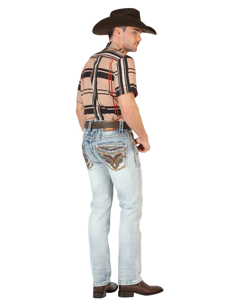 Centenario GOLD Men's Premium Denim Boot Cut Pants - Light Blue 45531 — view 3