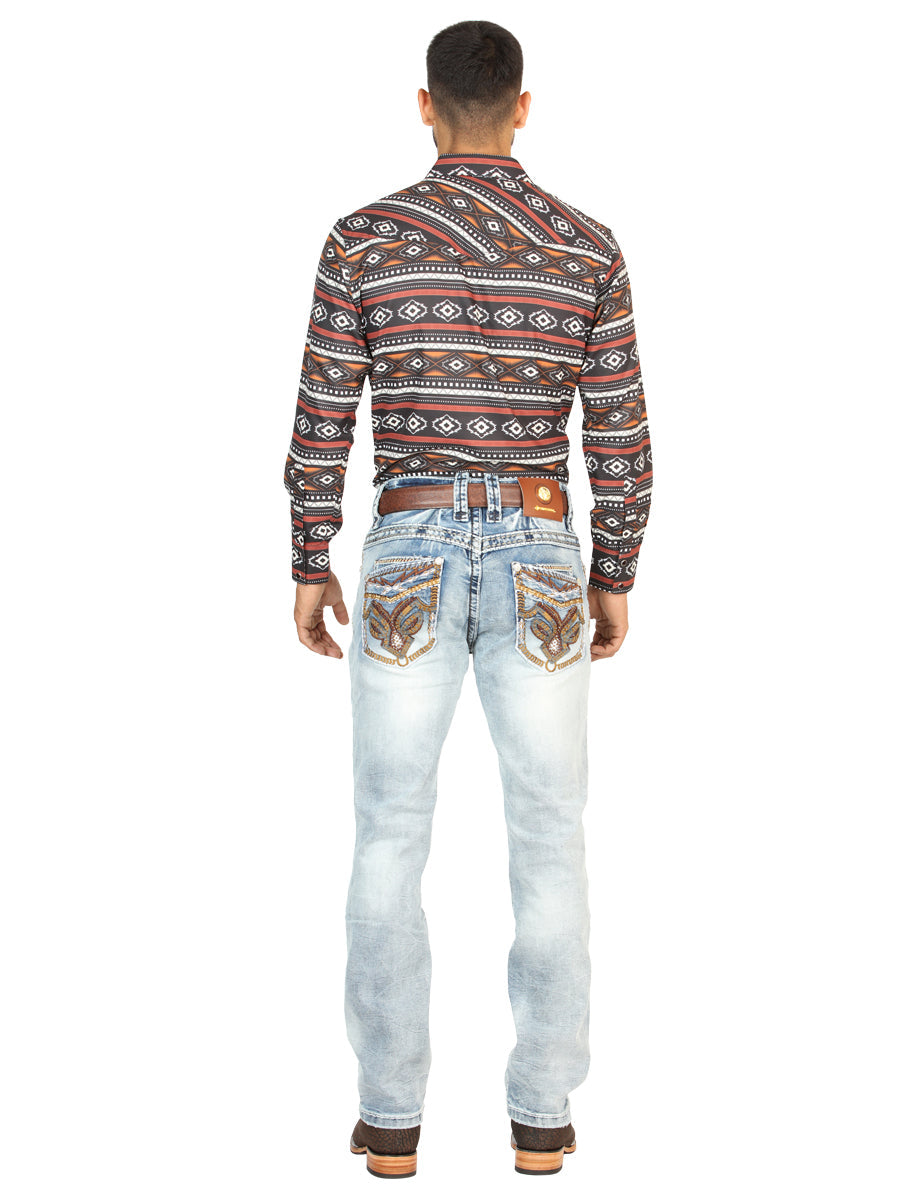 Centenario GOLD Men's Premium Denim Boot Cut Pants - Light Blue 45531 — view 4