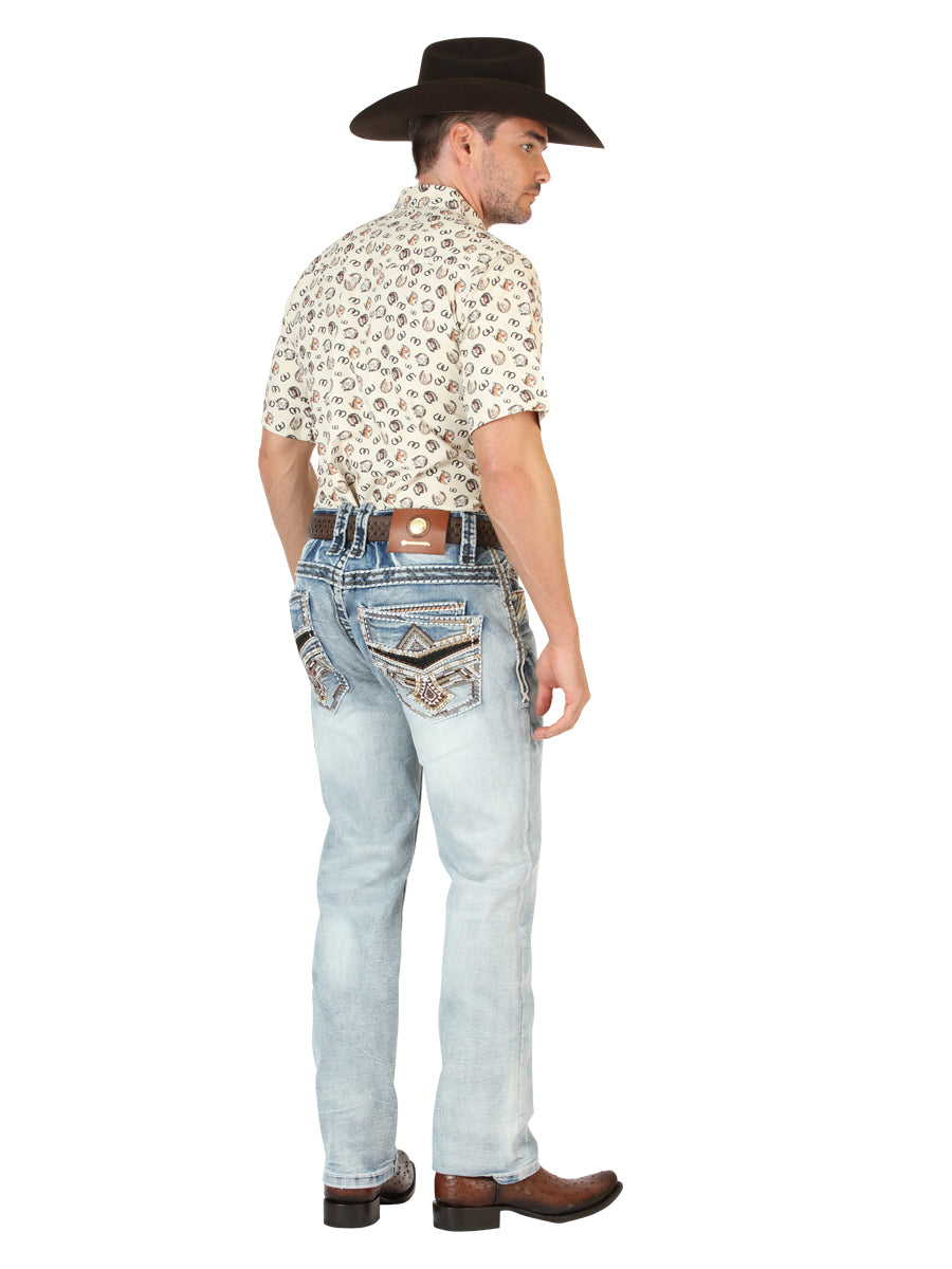 Centenario GOLD Men's Premium Denim Boot Cut Pants - Medium Blue 45533 — view 2