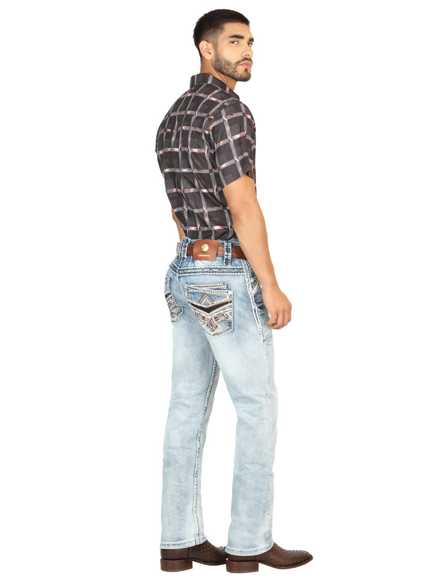 Centenario GOLD Men's Premium Denim Boot Cut Pants - Medium Blue 45533 — view 3