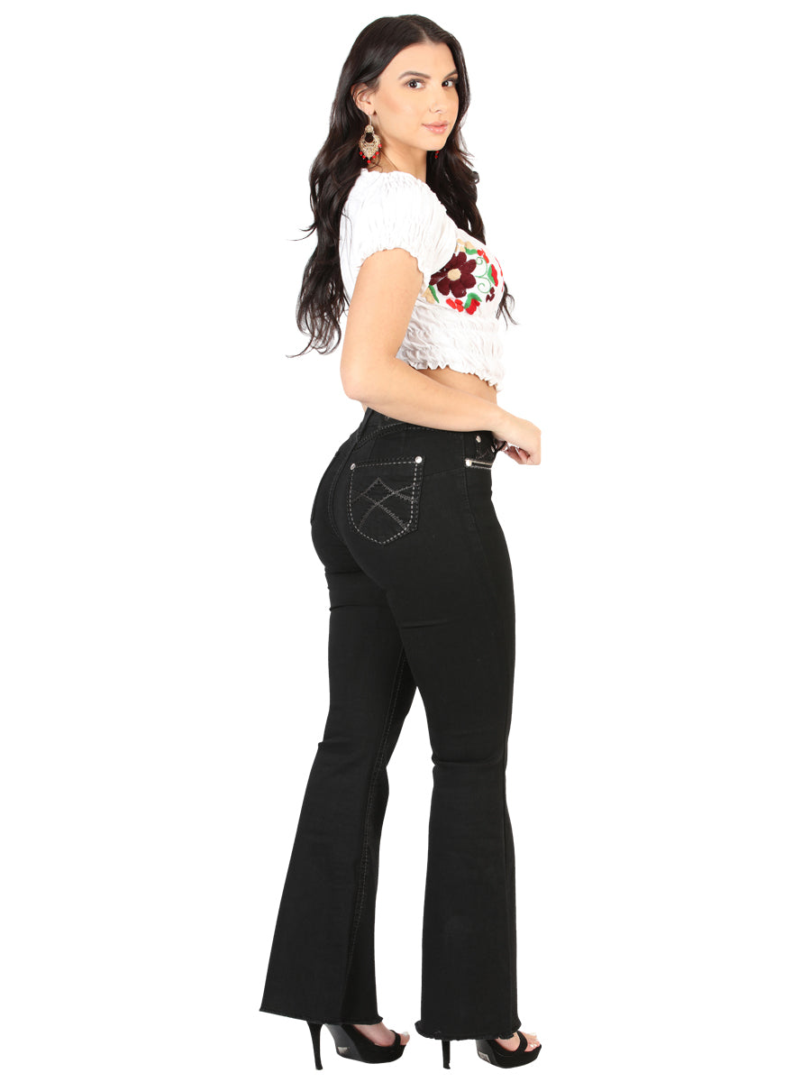 Centenario Women's Black Bootcut Denim Jeans 45543 — view 3