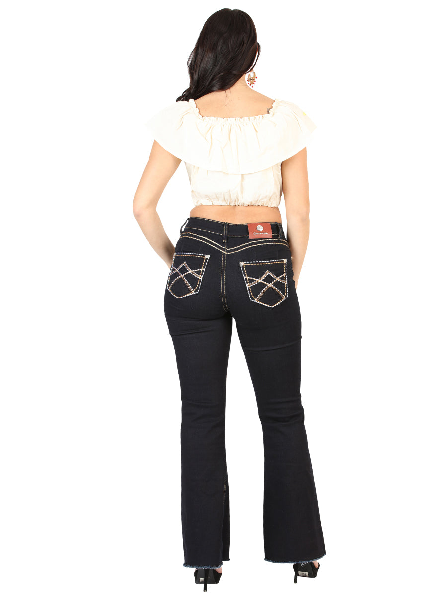 Centenario Women's Medium Blue Bootcut Denim Jeans 45544 — view 4