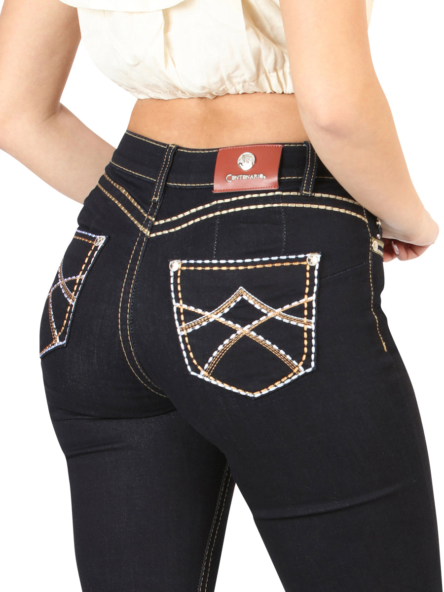 Centenario Women's Medium Blue Bootcut Denim Jeans 45544 — view 5