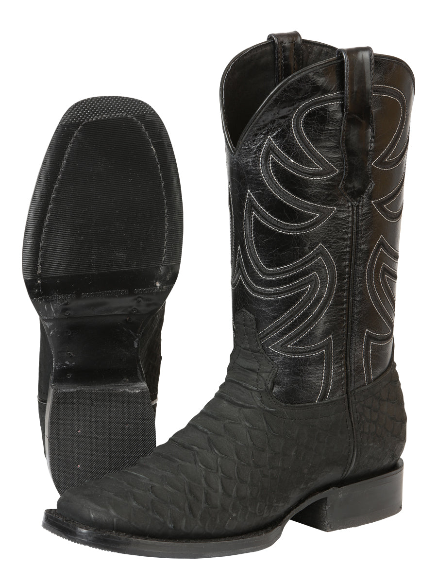 El General Men’s Rodeo Boot Imitation Python - Black 45561 — view 3