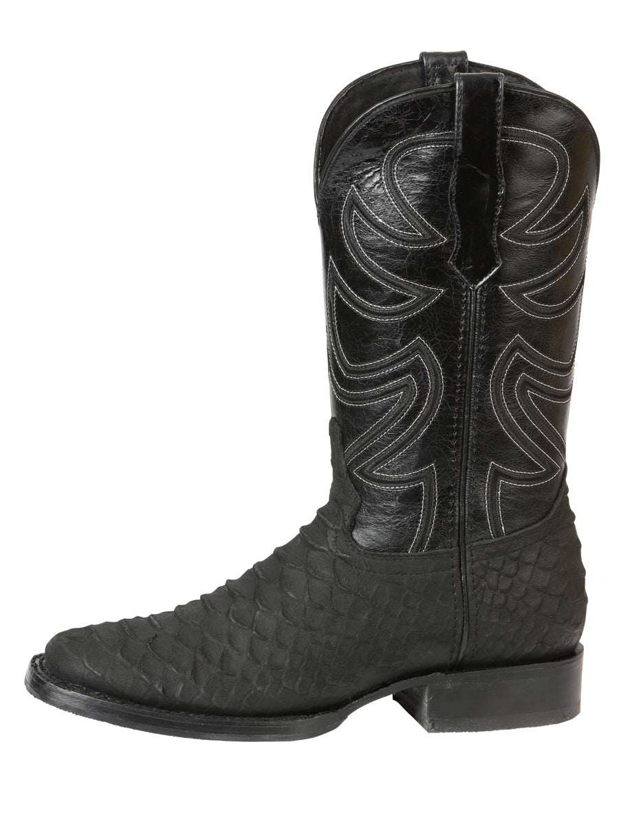 El General Men’s Rodeo Boot Imitation Python - Black 45561 — view 4