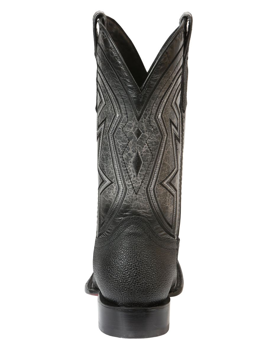 El General Men’s Leather Cowboy Boots - Embossed Stingray Print - Black 45566 — view 7