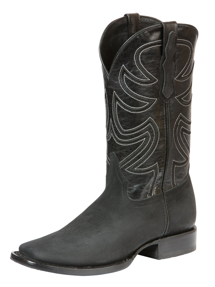 El General Men’s Rodeo Boot Nobuck Leather - Black 45567