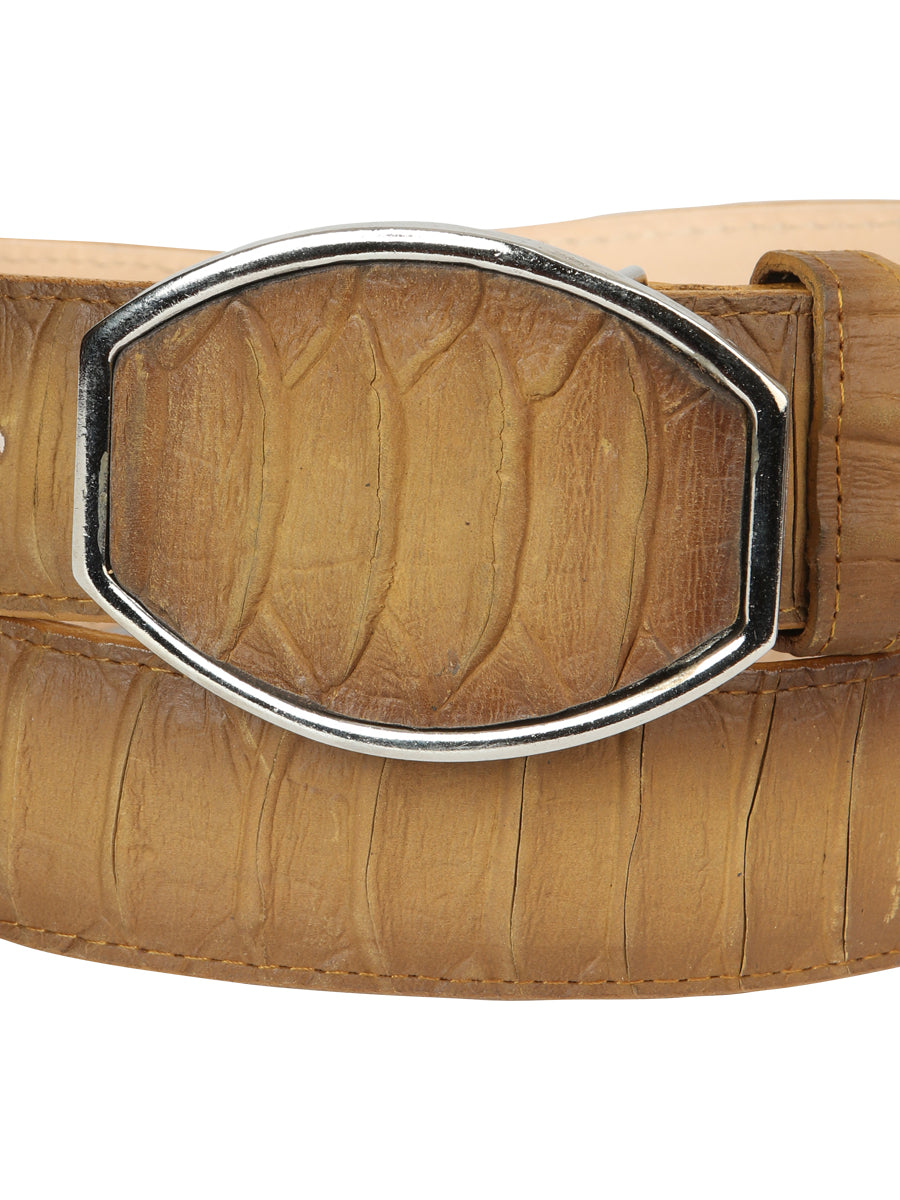 Men’s Western Belt El General Imitation Python - Honey 45571 — view 3