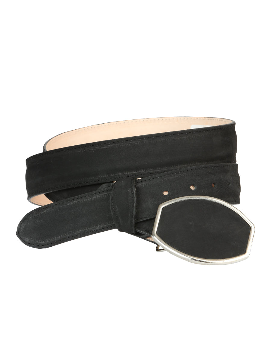 Men’s Western Belt El General Nubuck - Black 45575 — view 2